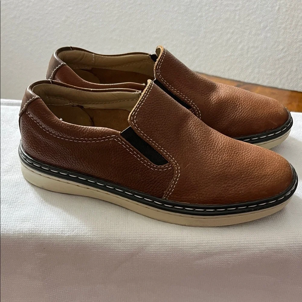 Johnston & Murphy Tan Leather Slip-On Loafers